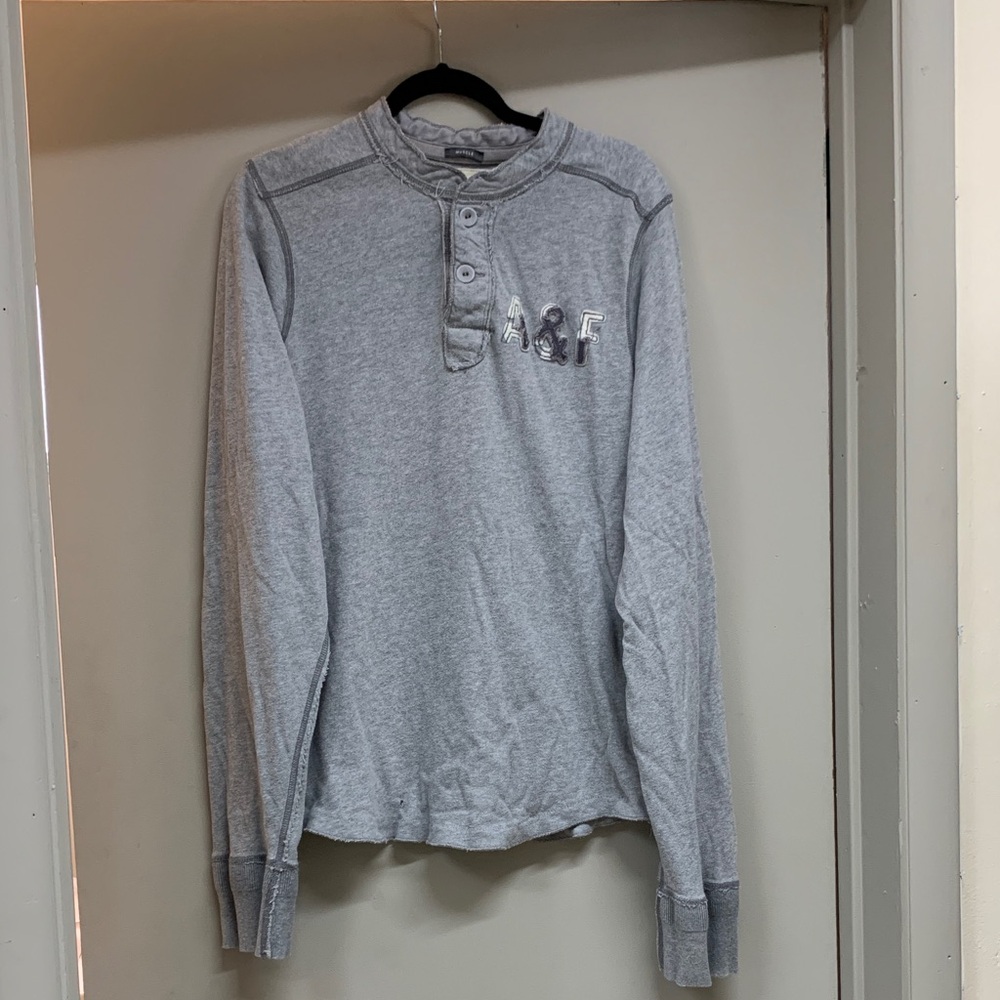 Vintage Abercrombie & Fitch Gray Long Sleeve Henley